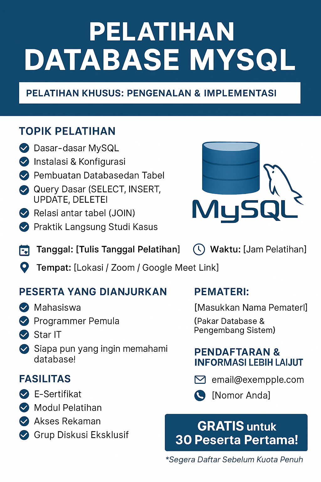 Pelatihan MySQL Database 